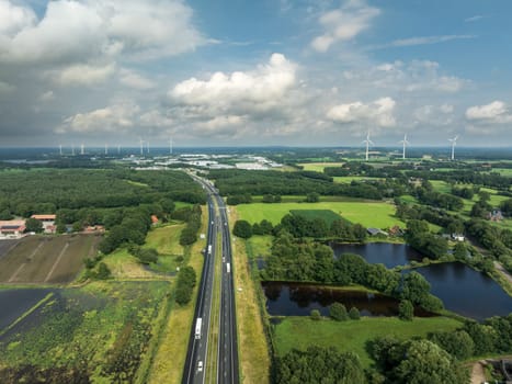 aerial view of the E30/A1 highway near the German border