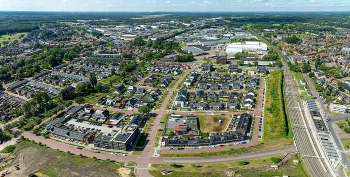 aerial view of a newly built residential area in the netherlands