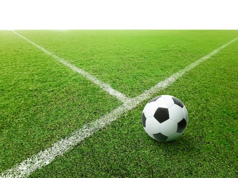 Soccer ball on green grass field
