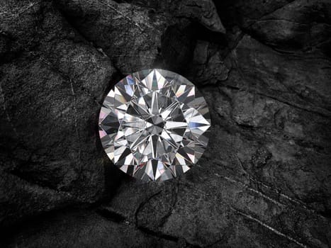 diamond on black coal background