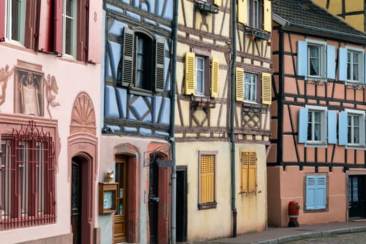 Old buildings in the historic Little Venice area of the old town of Colmar in the Alsace region of northeast France.