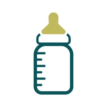 Baby feeding bottle isolated vector icon. Graph symbol for children and newborn babies web site and apps design, logo, app, UI