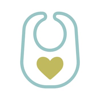 Baby bib vector isolated icon. Graph symbol for children and newborn babies web site and apps design, logo, app, UI