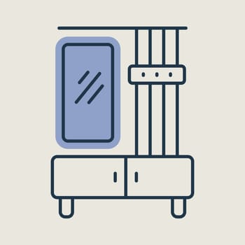 Hallway furniture vector icon. Hall and entryway furniture sign. Graph symbol for furniture, web site and apps design, logo, app, UI