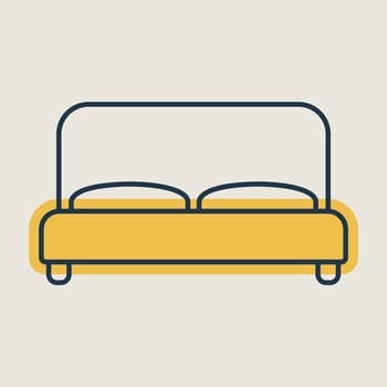 Big bed vector icon. Graph symbol for furniture, web site and apps design, logo, app, UI