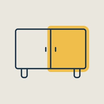 Nightstand vector icon. Graph symbol for furniture, web site and apps design, logo, app, UI