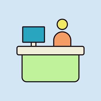 Hotel reception service vector isolated icon. Graph symbol for travel and tourism web site and apps design, logo, app, UI