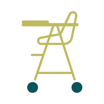 Baby chair vector isolated icon. Graph symbol for children and newborn babies web site and apps design, logo, app, UI