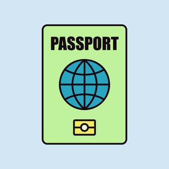 Passport vector isolated icon, identification symbol. Graph symbol for travel and tourism web site and apps design, logo, app, UI