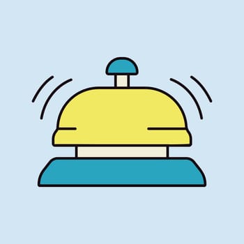 Counter bell, hotel, service vector isolated icon. Graph symbol for travel and tourism web site and apps design, logo, app, UI