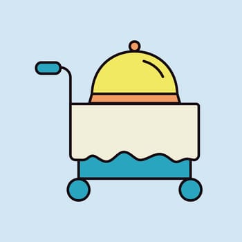 Hotel room service vector isolated icon. Graph symbol for travel and tourism web site and apps design, logo, app, UI