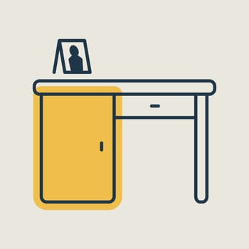 Desk vector icon. Office desk sign. Graph symbol for furniture, web site and apps design, logo, app, UI