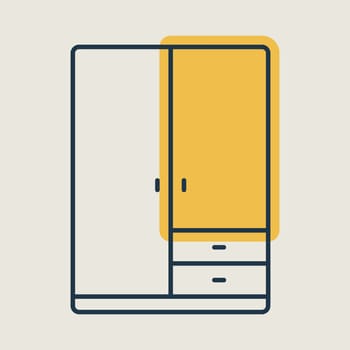 Cupboard vector icon. Graph symbol for furniture, web site and apps design, logo, app, UI