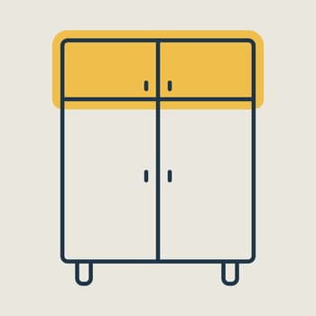 Cupboard vector icon. Graph symbol for furniture, web site and apps design, logo, app, UI