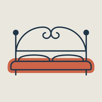 Big bed vector icon. Graph symbol for furniture, web site and apps design, logo, app, UI