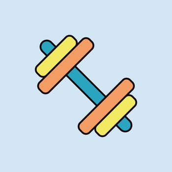 Dumbbell flat vector isolated icon. Graph symbol for sport web site and apps design, logo, app, UI
