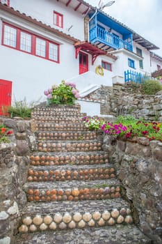 Tazones, one of the most beautiful villages of Asturian Coast, Spain. Shells house