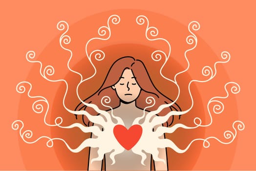 Toxic relationships cause stress in woman and pain in heart, due to problems with boyfriend who uses psychological violence. Problem of toxic relationships in life of girl with mental disorder