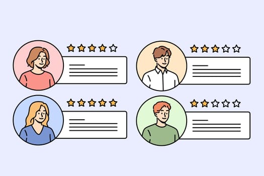 Rating and feedback on profiles of people with ratings from clients or service users who have contacted specialist previously. Rating of contractors to facilitate selection of candidate for position