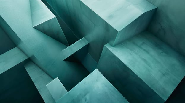 Detail of rough raw concrete building with abstract geometric patterns with light and shadow of brutalist architecture. AI generated
