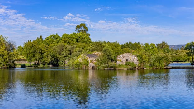 Azenhas de Adaufe, ancient water mills on the river, Braga, north of Portugal.