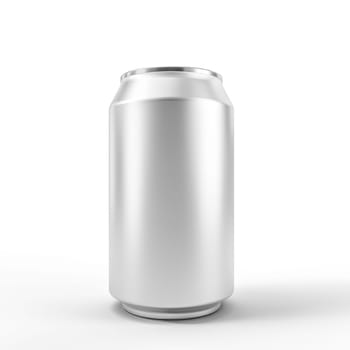 3d  aluminum soda can white background. mockup design