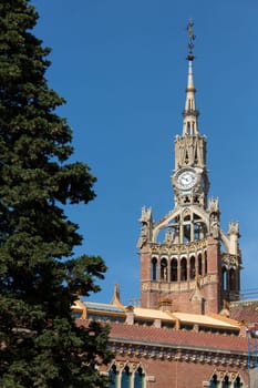 Hospital de Sant Pau in the Eixample district of Barcelona in the Catalonia region of Spain. Dates from 1902 and although no longer a working hospital, it is now one of the cities great landmarks.