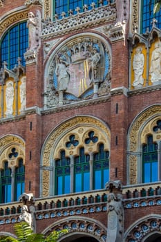 Hospital de Sant Pau in the Eixample district of Barcelona in the Catalonia region of Spain. Dates from 1902 and although no longer a working hospital, it is now one of the cities great landmarks.