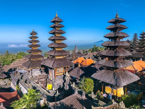 Besakih Temple in the village of Besakih on the slopes of Mount Agung in eastern Bali, Indonesia
