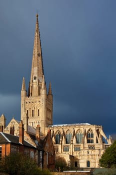 Norwich Cathedral in the city of Norwich in the United Kingdom