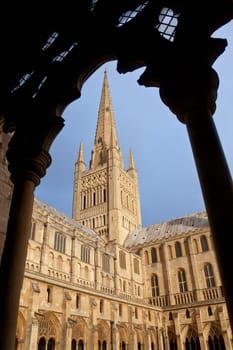 Norwich Cathedral in the city of Norwich in Norfolk, southeast England. The cathedral dates from 1096 although it has been a religious site since 672AD.