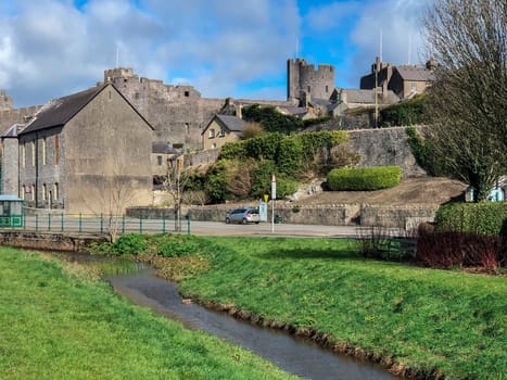 Pembroke Castle - medieval castle in Pembroke, Pembrokeshire, Wales. The castle was the original family seat of the Earldom of Pembroke. A Grade I listed building, it underwent major restoration during the early 20th century.