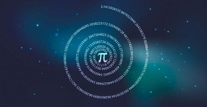 Pi day. Science Space Illustration