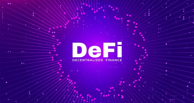 DeFi Decentralized Finance banner for cryptocurrency