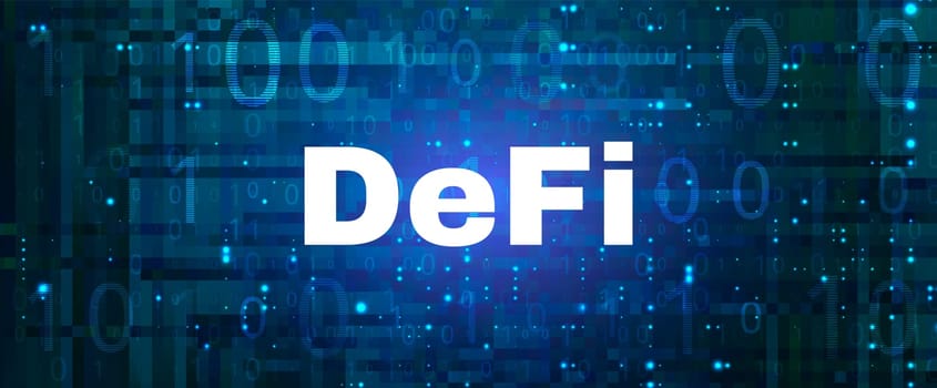 DeFi Decentralized Finance banner for cryptocurrency