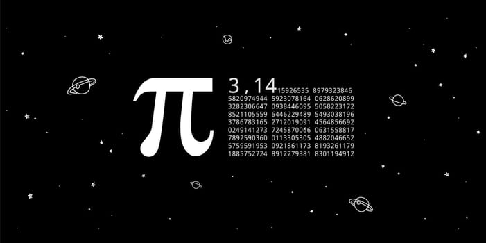 Pi day. Science Space Illustration