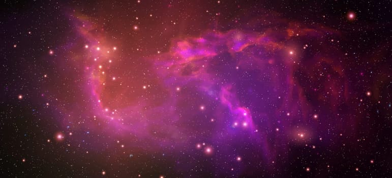 Space vector background with realistic nebula and shining stars. Magic colorful galaxy