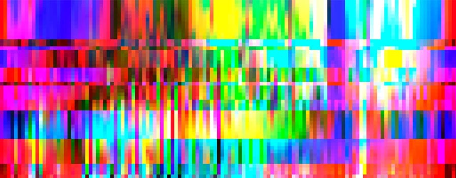 Trendy glitch pattern on dark background. Abstract vector geometric elements