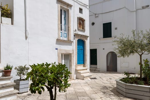 Narrow, stone street typical of Mediterranean countries, Martina Franca, Italy, Puglia