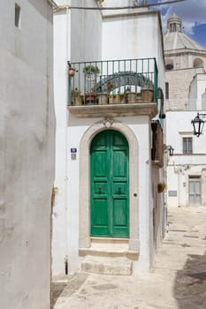 Narrow, stone street typical of Mediterranean countries, Martina Franca, Italy, Puglia