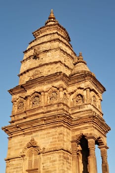 The elaborate roof, upper facade of the Siddhi Lakshmi, Laxmi, Vatsala, Lohan Dega Temple on the Durbar Square of Bhaktapur, Nepal 2022