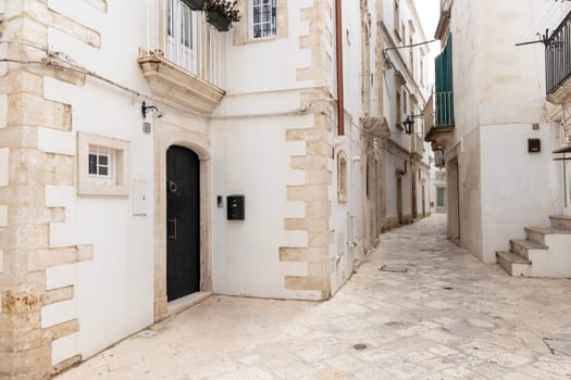 Narrow, stone street typical of Mediterranean countries, Martina Franca, Italy, Puglia