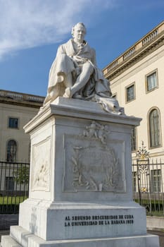 Alexander von Humboldt monument in front of the Humboldt University in Berlin, Germany