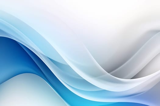 Flowing waves in shades of blue and white create a serene and calming visual effect, suggesting movement and tranquility.