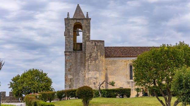 Montemor o Velho, Portugal: June 10, 2024: Church of Santa Maria de Alcacova in the castle at Montemor-o-Velho, Portugal