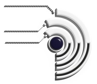 Infographic fragment on isolated background, 3D rendering illustration
