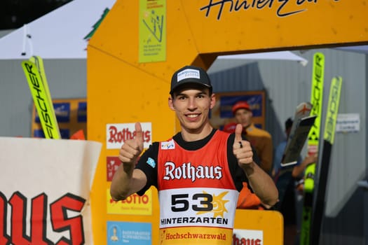 Luca Roth (SV Messstetten) at the FIS Cup Summer Ski Jumping Hinterzarten 2024