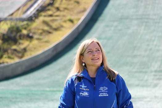 Could beam contentedly with the sun: Tanja Metzler,OC Chairwoman of the Hinterzarten Ski Club at the COC Cup Summer Ski Jumping Hinterzarten 2024