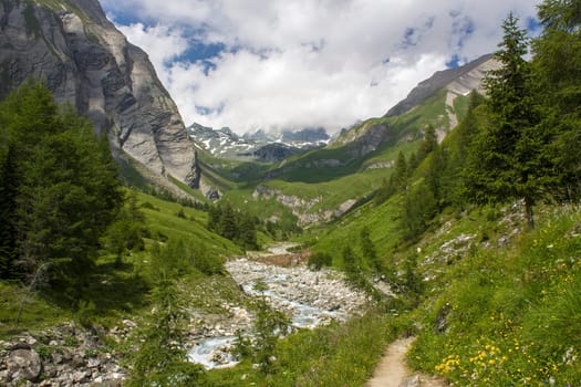 Landscape in Austrian Alps - High mountains of higt Tauern around Grossglockner. Austria.