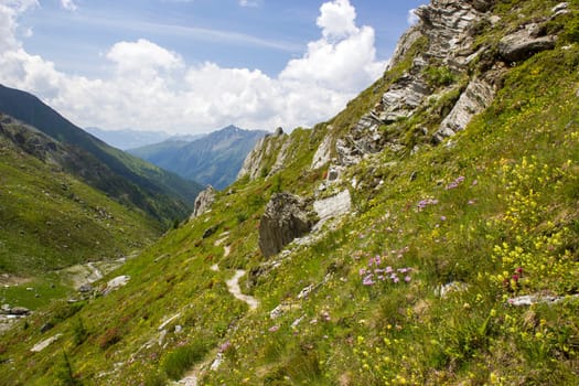 High mountains of higt Tauern around Grossglockner. Austrian Alps, Austria.